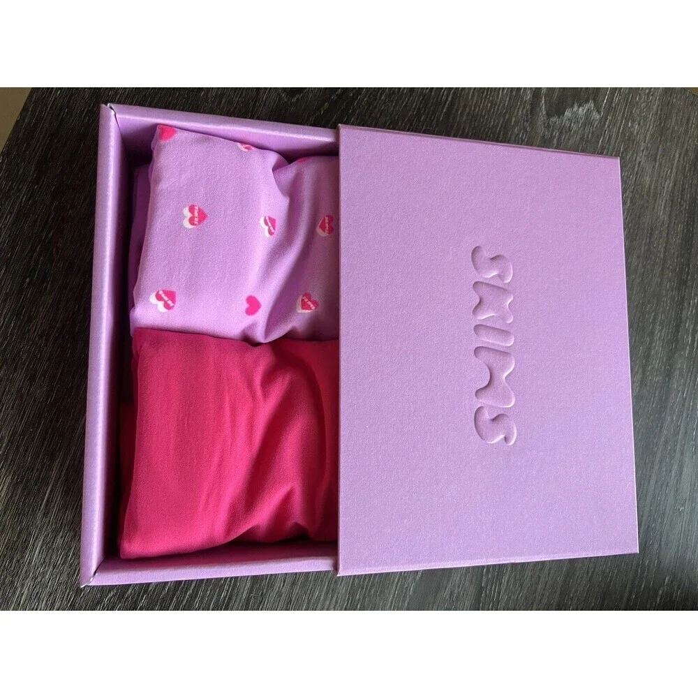 Skims Fits Everybody Bandeau 2 Pack/pc Box Set Petal Multi Large Pink Print NIB‎